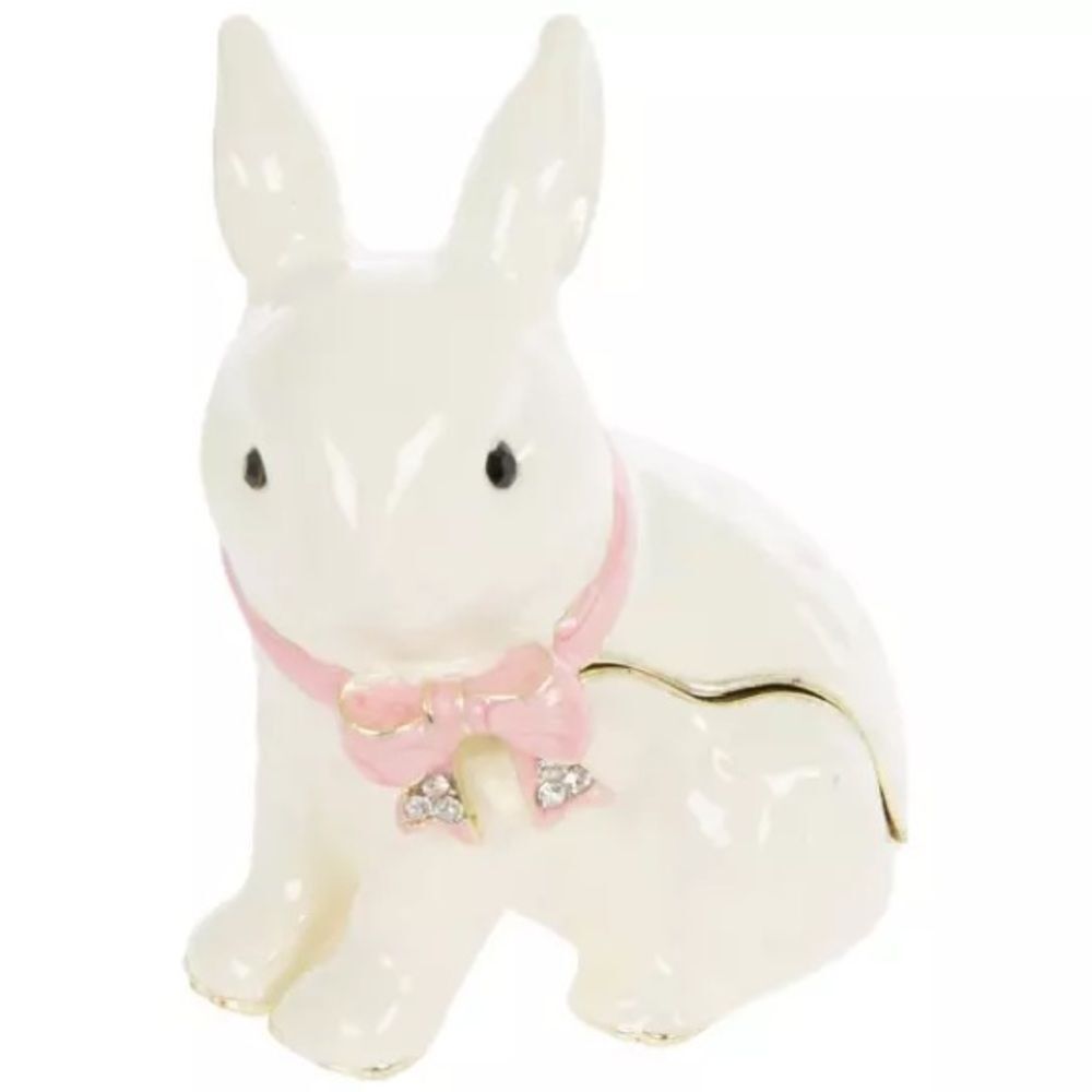 New White Rabbit Jewelry Trinket Box